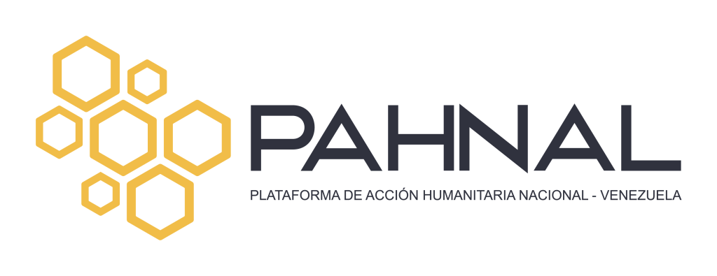 Logo de PAHNAL, Plataforma de Acción Humanitaria Nacional de Venezuela, con hexágonos amarillos y texto en negro.